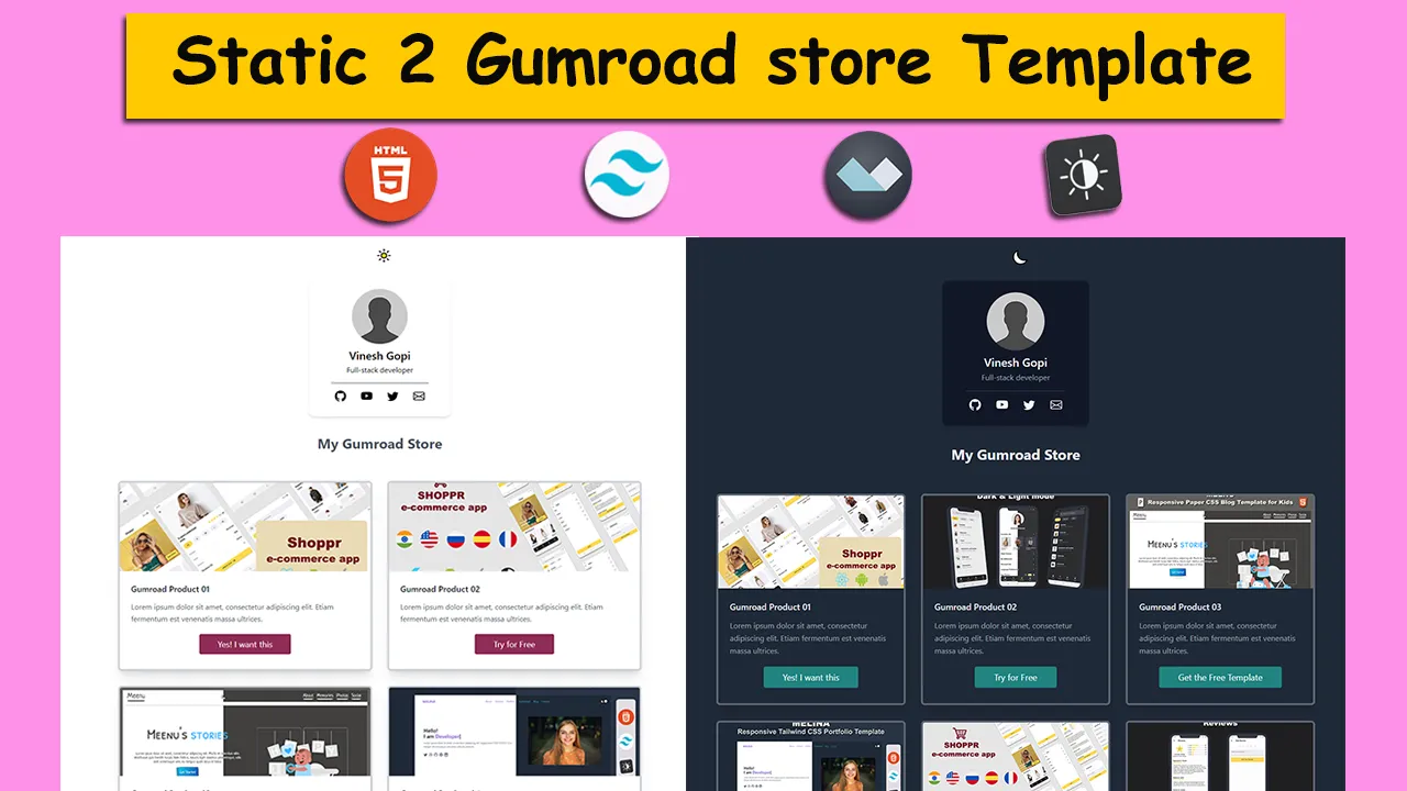 Gumstore - Responsive Gumroad Store Template