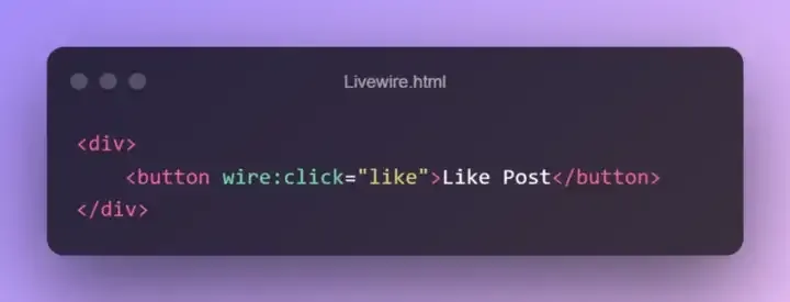 Livewire code in HTML