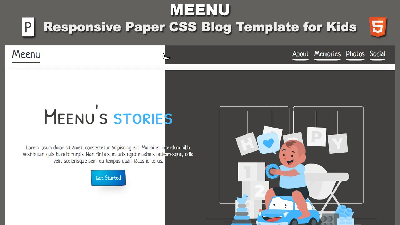 Meenu - Responsive Paper CSS Blog Template for Kids